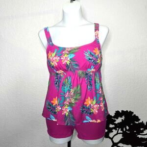 Kim Gravel x Swimsuits For All Fly Away Tankini & 5" Boy Short Size 12